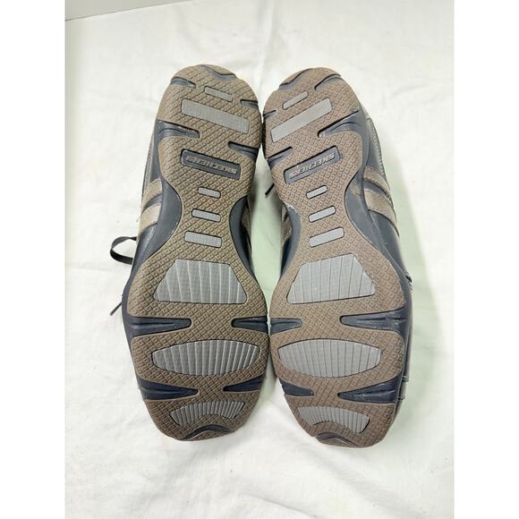 SKECHERS  LEATHER CASUAL SNEAKERS Mens size 12 color black SN 62861 - Picture 11 of 13